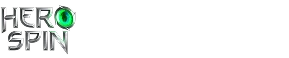 Logo officiel Herospin avec texte stylisé "Hero Spin" et gemme verte